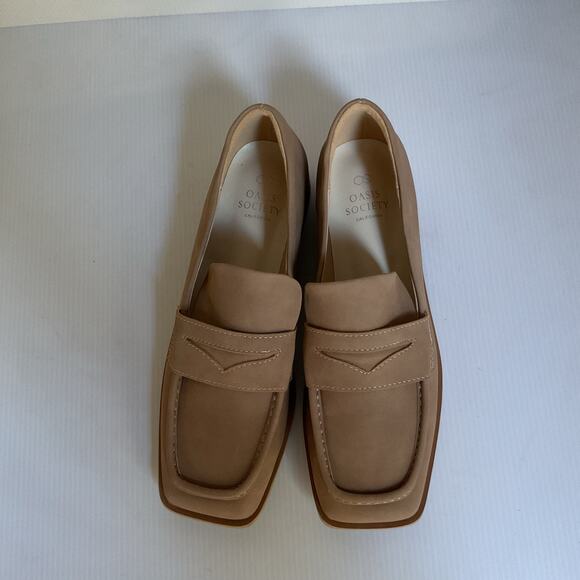 Oasis Society Women’s 7 Flats – Nude Beige Square Toe - Picture 6 of 8